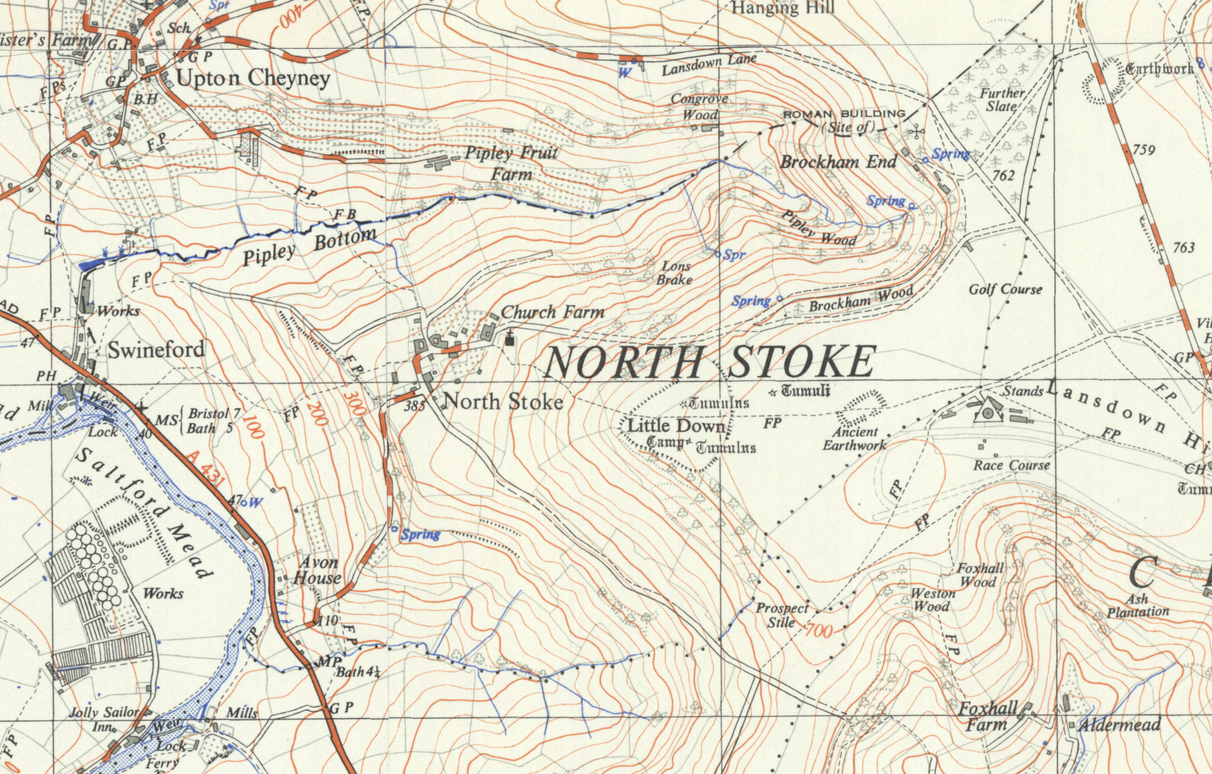 Map of North Stoke parish, Somerset
