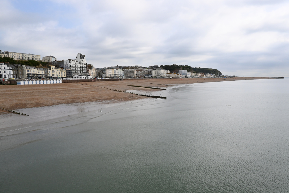 Hastings seafront seen from the pier
