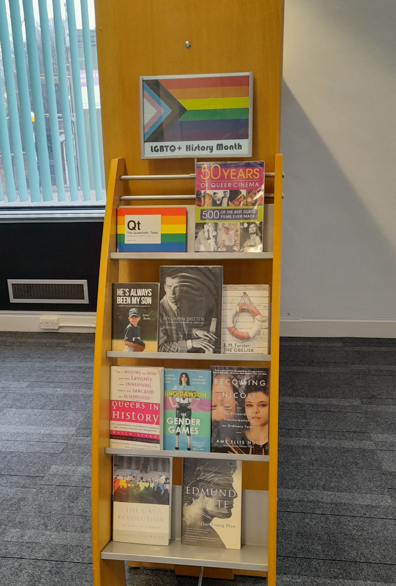 Book display for LGBT+ History Month