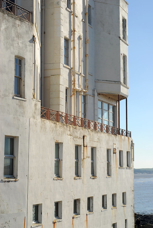 The derelict Royal Pier Hotel, Weston