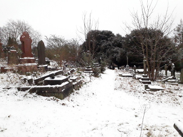 Snowy cemetery