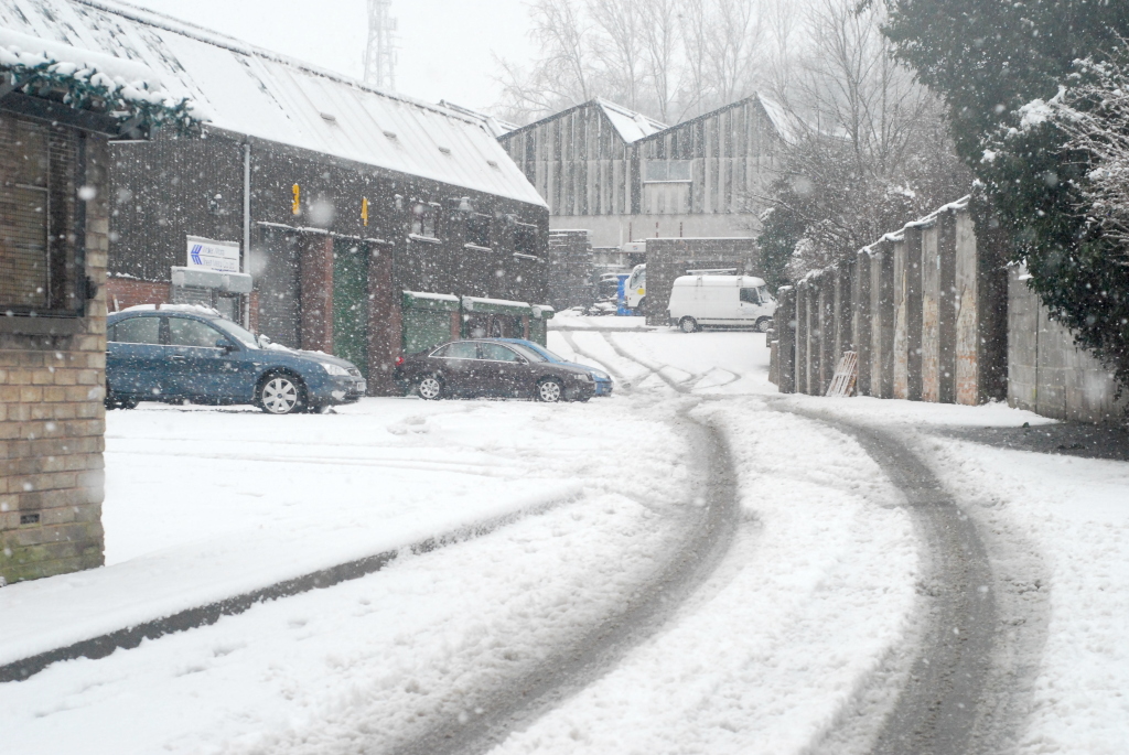 Snowy industrial estate, Bedminster