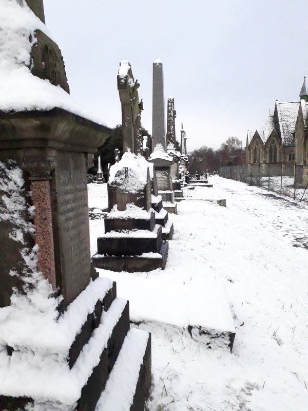 Snowy cemetery